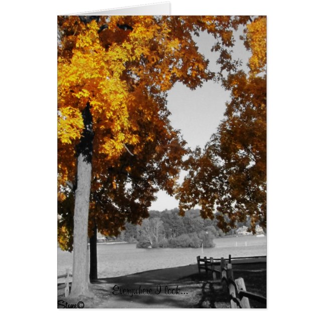 Herbst Liebe vertikale Karte, Überall, wo ich sehe (Vorne)