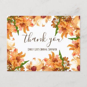 Herbst Liebesgrün Hochzeitsdusche Danke Postkarte