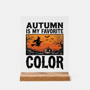 Herbst Lieblingsfarbe Halloween Kürbis Vektor Des Acrylschild