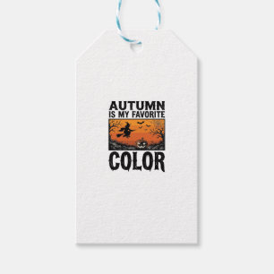 Herbst Lieblingsfarbe Halloween Kürbis Vektor Des Geschenkanhänger