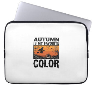 Herbst Lieblingsfarbe Halloween Kürbis Vektor Des Laptopschutzhülle