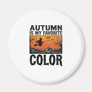 Herbst Lieblingsfarbe Halloween Kürbis Vektor Des Magnet