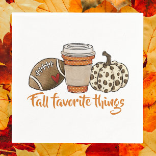 Herbst Lieblingssachen Party Football Latte Kürbis Serviette