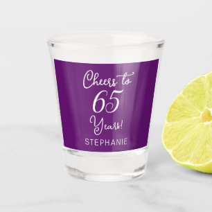 Herbst Lila auf 65 Jahre 65. Geburtstag Schnapsglas