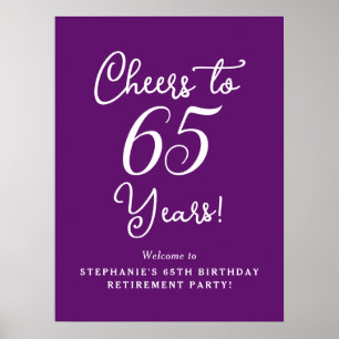 Herbst Lila für 65 Jahre Party für das Ruhestand Poster