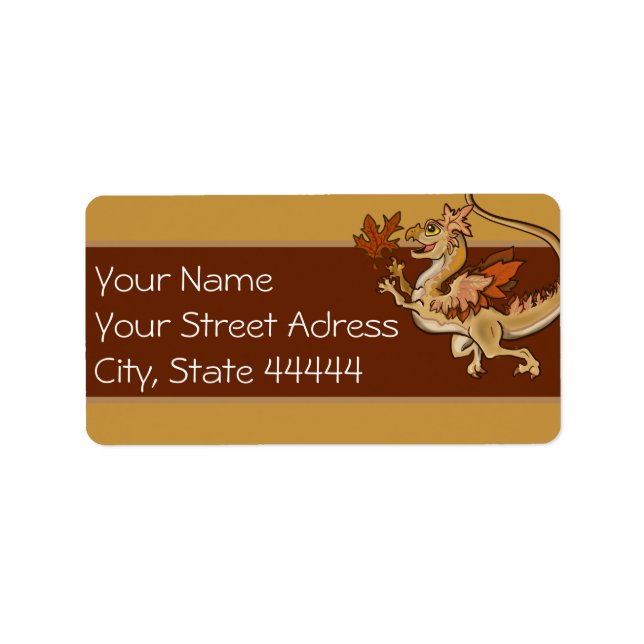 Herbst-lil'leaf-Drachenkennzeichen Adressaufkleber (Vorne)