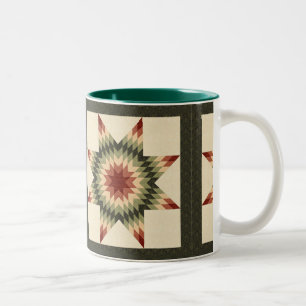 Herbst-Lone-Star-Quilt-Design Zweifarbige Tasse