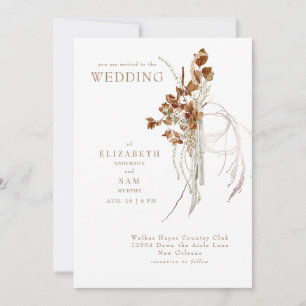 Herbst luftige Boho weiße keine Eltern Hochzeit Einladung