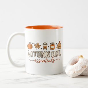 Herbst Mädchen Essentials, Süßer Herbst Kürbis Zweifarbige Tasse