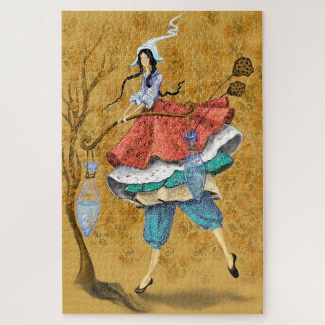 Herbst Mädchen Fantasy Puzzle Malerei (Vertikal)