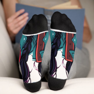 Herbst-Mädchen-Kunstsocken – Cozy Herbst-Ästhetik- Socken