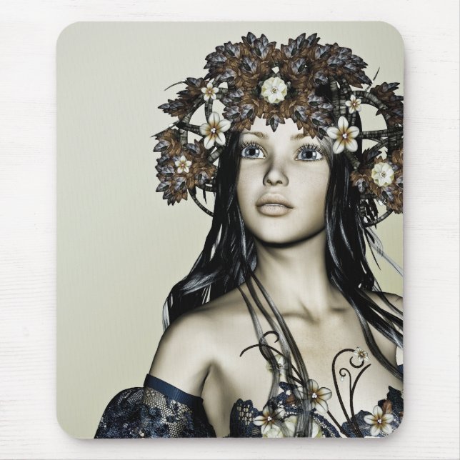 Herbst Mädchen Mousepad (Vorne)