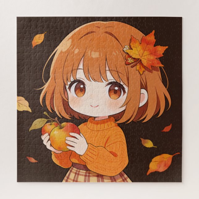 Herbst-Mädchen-Puzzle Puzzle (Vertikal)