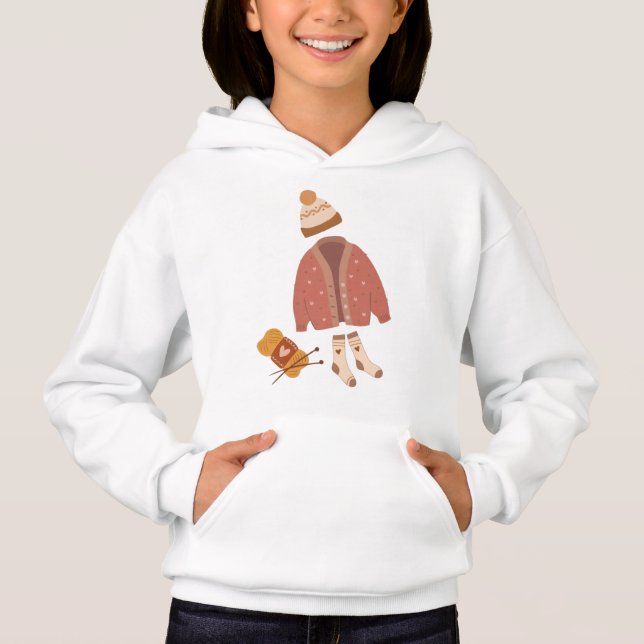 Herbst-Mädchenpullover Hoodie (Vorderseite)