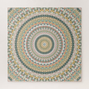 Herbst-Mandala Boho Hippie Retro abstrakte Kunst Puzzle