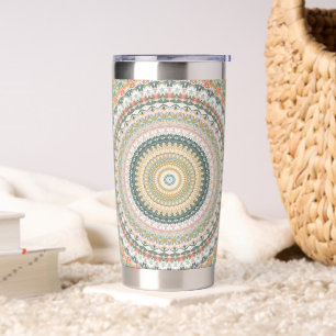 Herbst Mandala Boho Hippie Retro Abstrakte Kunst Thermobecher