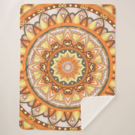 Herbst Mandala Gemütliche warme Herbst Orange Geom Sherpadecke