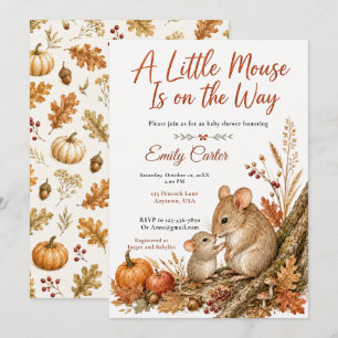 Herbst-Maus-Baby-Party Einladung
