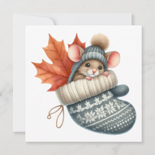 Herbst-Maus-Grußkarte Feiertagskarte