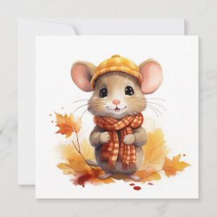 Herbst-Maus-Grußkarte Feiertagskarte