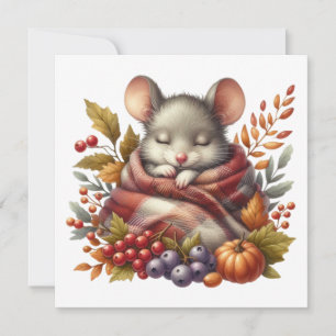 Herbst-Maus-Grußkarte Feiertagskarte