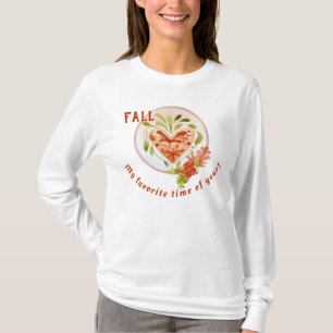 Herbst - Meine Lieblingsjahreszeit - Florales Herz T-Shirt