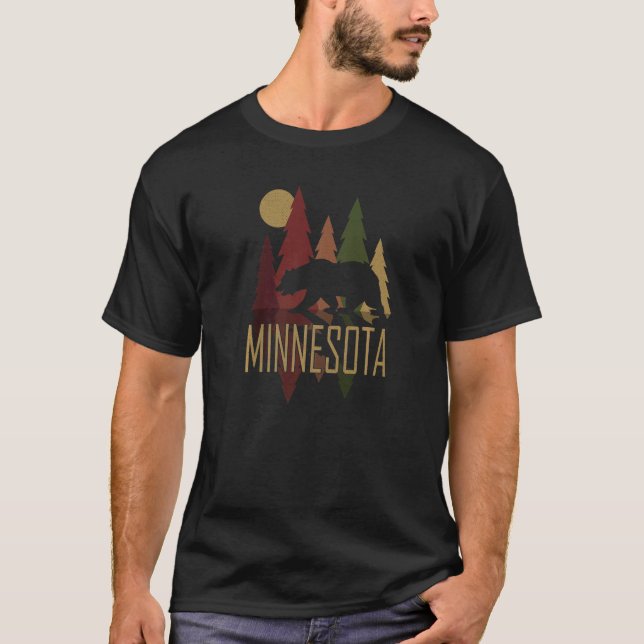 Herbst Minnesota Bär mit Herbstfarben T-Shirt (Vorderseite)
