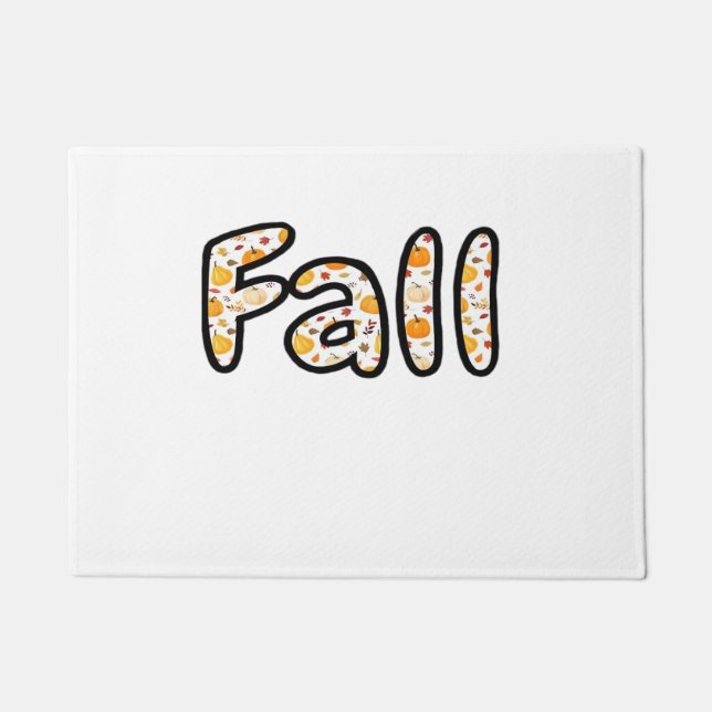 Herbst mit Kürbisgeflecht Herbstsaison Printab Fußmatte (Vorderseite)