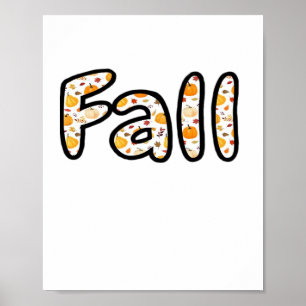 Herbst mit Kürbisgeflecht Herbstsaison Printab Poster