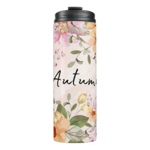 Herbst Moderne botanische Elegante Aquarellkunst Thermosbecher