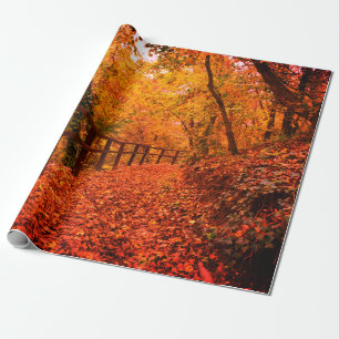 Herbst Moderne Geschenkwrap Blätter Orange Geschenkpapier