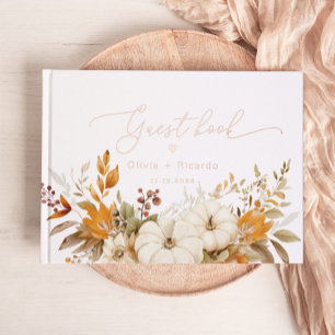 Herbst Moderne Kalligrafie-Hochzeit Gästebuch
