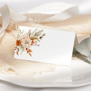 Herbst Moderne Orangenhochzeit-Platzkarte