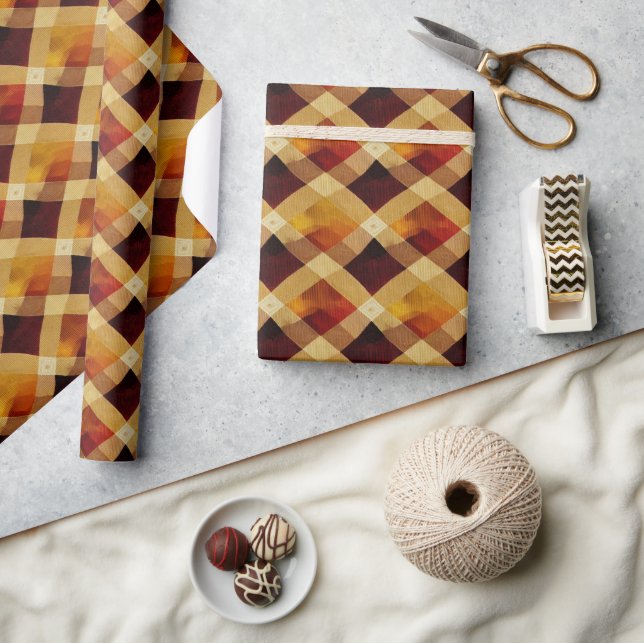 Herbst Modernes Raute Muster Nr. 11 Geschenkpapier (Kunsthandwerk)