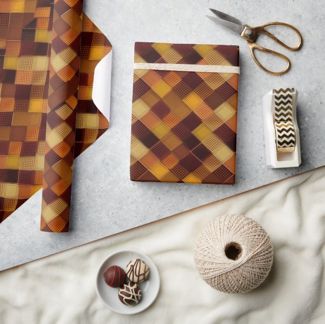 Herbst Modernes Raute Muster Nr. 16 Geschenkpapier (Kunsthandwerk)