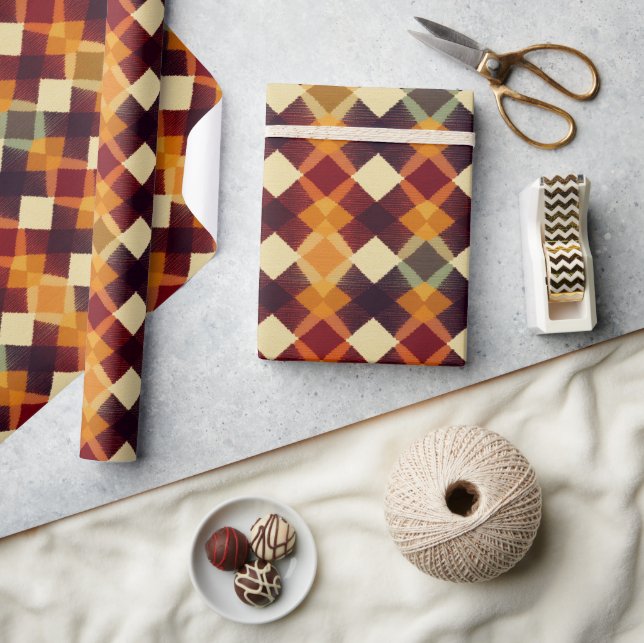 Herbst Modernes Raute Muster Nr. 8 Geschenkpapier (Kunsthandwerk)
