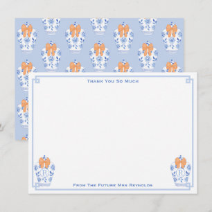 Herbst-Monogramm Ingwer-Topf Brautparty Dankeskarte