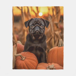 Herbst-Mops Fleecedecke