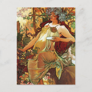 Herbst, Mucha Postkarte