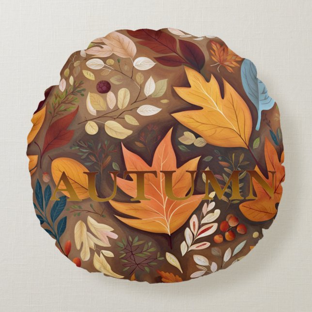 Herbst - n0XI Rundes Kissen (Vorderseite)