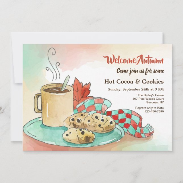 Herbst-Nachmittags-Einladung Einladung (Vorderseite)