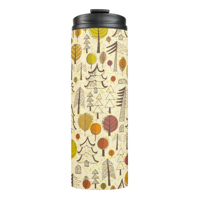 Herbst. Nahtloses Muster mit Wald, Herbstbacken Thermosbecher (Vorderseite)
