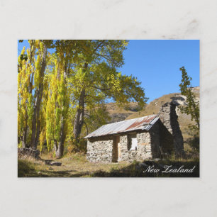 Herbst Natur, Hütte, Landschaft, Neuseeland Postkarte
