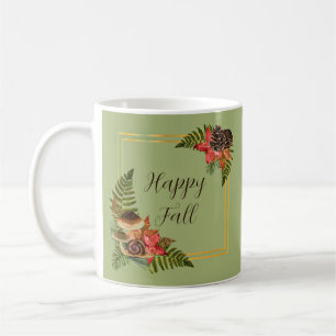 Herbst-Naturrahmen mit anpassbarem Text Kaffeetasse