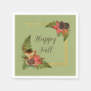 Herbst-Naturrahmen mit anpassbarem Text Serviette