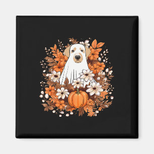 Herbst Niedlicher Hundeghost mit KürbisHalloween H Magnet