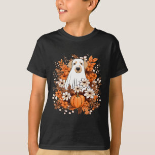 Herbst Niedlicher Hundeghost mit KürbisHalloween H T-Shirt