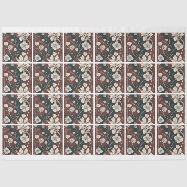 Herbst Noir-Blüten geteufelt Seidenpapier (Vorderseite)