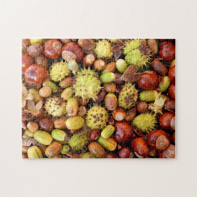Herbst Nüsse und Conkers Puzzle (Horizontal)