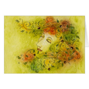 Herbst-Nymphen-Ernte-Karte